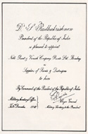 Warrants of Appointment by President