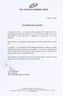 Certifacate from TCE